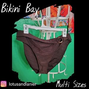 Bikini Bay Liquid Assets Brown Bikini Bottoms w/ Built in Belt  Multi Sizes